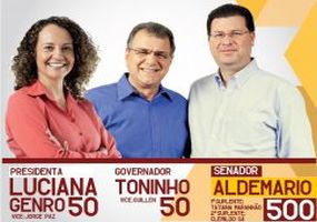 PSOL/DF. Candidatos majoritÃ¡rios em 2014. Luciana Genro. Toninho. Aldemario